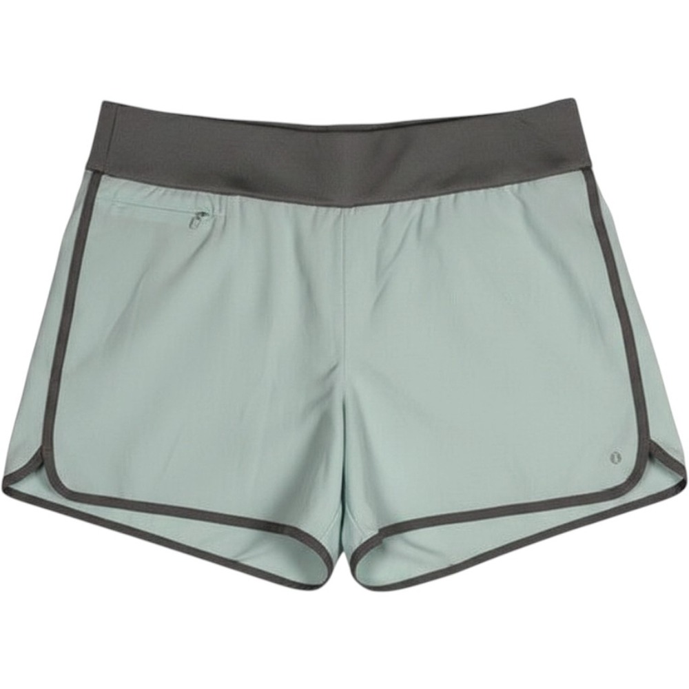 Hang Ten Womens XL Mint Green UPF 50+ Active Athletic Shorts Zipper Pocket Grey